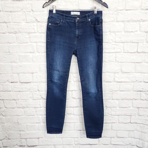 Madewell 9” High Rise Skinny Stretch Jeans Dark Wash Size 26 - Picture 1 of 11